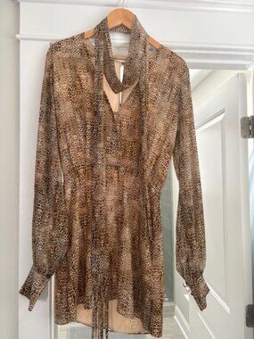 Alexis The Dula Leopard Print Mini Dress Small NWOT